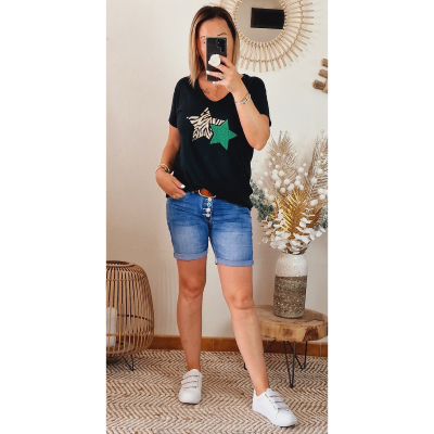 TEE-SHIRT NOIR STAR