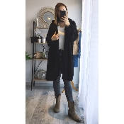 GILET LONG CARINE NOIR