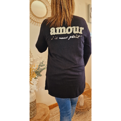 GILET AMOUR NOIR