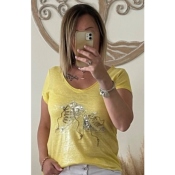 TEE-SHIRT JAUNE BASCKET