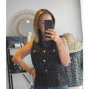 GILET PAILLETE NOIR