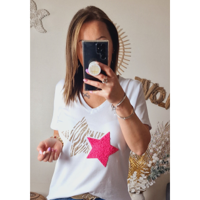 TEE-SHIRT ETOILE FUSHIA