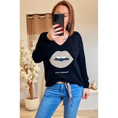 PULL BOUCHE NOIR