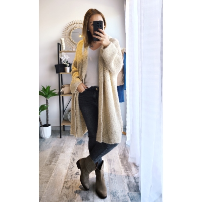 GILET LONG CARINE BEIGE