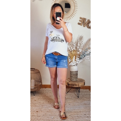 TEE-SHIRT BLANC COCINELLE