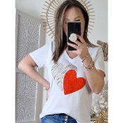 TEE-SHIRT COEUR ORANGE