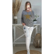 JEANS BLANC MOTIFS