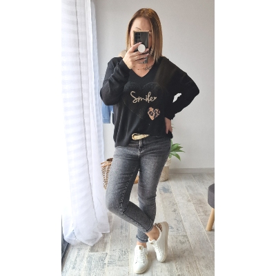 PULL NOIR COEUR