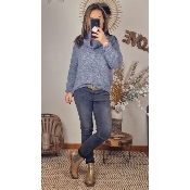 PULL GRIS COL MONTANT