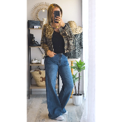 VESTE EN JEANS LEOPARD