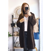 GILET LONG CARINE CHOCOLAT