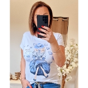 TEE-SHIRT FEMME BLEU