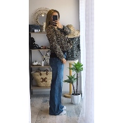 VESTE EN JEANS LEOPARD