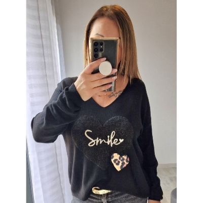 PULL NOIR COEUR