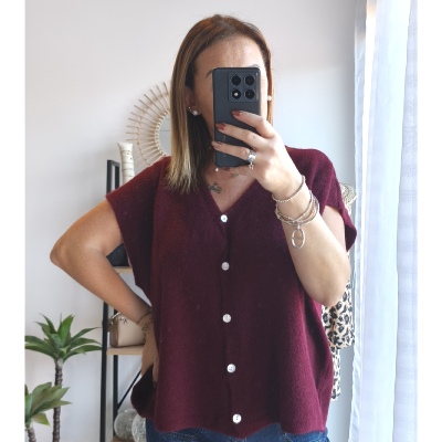 GILET LEANA BORDEAUX