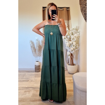 ROBE BUSTIER KAKI