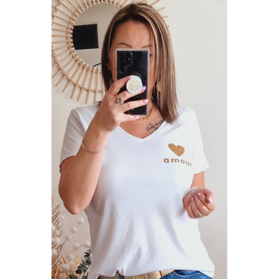 TEE-SHIRT COEUR DOREE