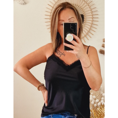 TOP NOIR SATIN