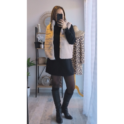GILET FOURRURE BEIGE