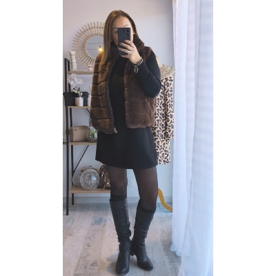 GILET FOURRURE CHOCOLAT