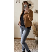 VESTE SUEDINE CAMEL