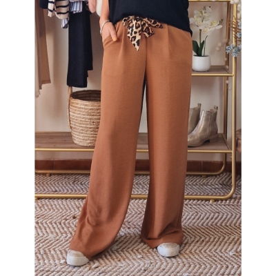 PANTALON CAMEL CELIA LEOPARD