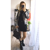 ROBE PULL LIS NOIR