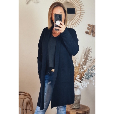 GILET LONG NOIR