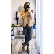GILET SANS MANCHES CECILE CAMEL
