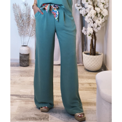 PANTALON VERT D'EAU LUCIE