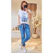 TEE-SHIRT FEMME BLEU