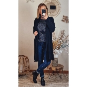 GILET LONG NOIR