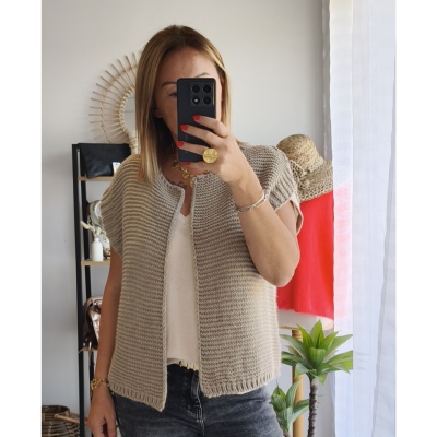 GILET SAMANTHA TAUPE