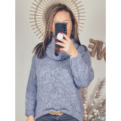 PULL GRIS COL MONTANT