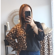 CHEMISE NOIR ET LEOPARD
