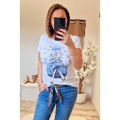 TEE-SHIRT FEMME BLEU