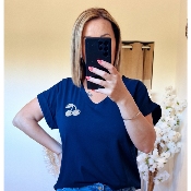 TEE-SHIRT BLEU MARINE CERISES