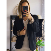 BLAZER NOIR LEOPARD INTERIEUR