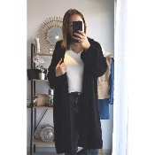 GILET LONG CARINE NOIR