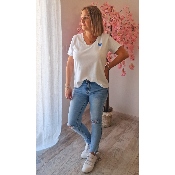 TEE-SHIRT COEUR BLEU CLAIR