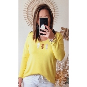 PULL POISSON JAUNE