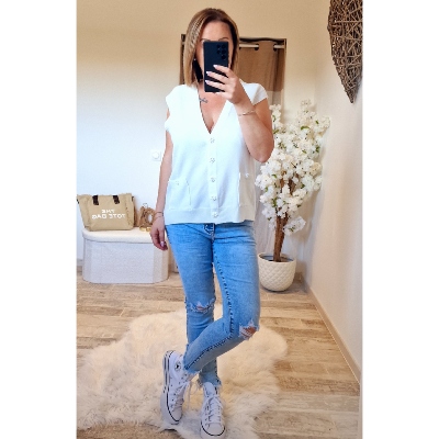 GILET BLANC DAISY
