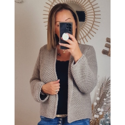 GILET TAUPE LUCIE