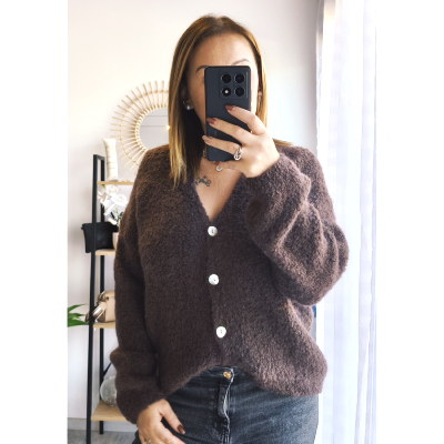 GILET NICOLE CHOCOLAT