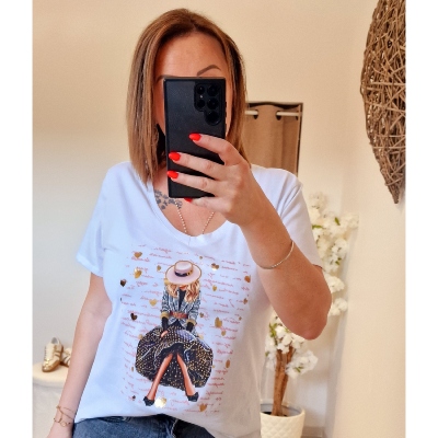TEE-SHIRT FEMME ROSE