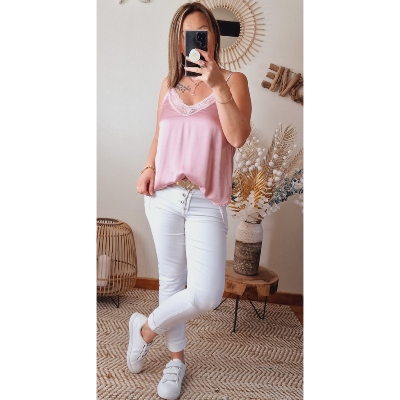 TOP ROSE SATIN