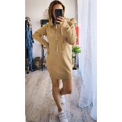 ROBE PULL LIS CAMEL