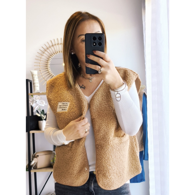GILET SANS MANCHES CECILE CAMEL