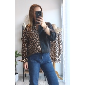 CHEMISE NOIR ET LEOPARD