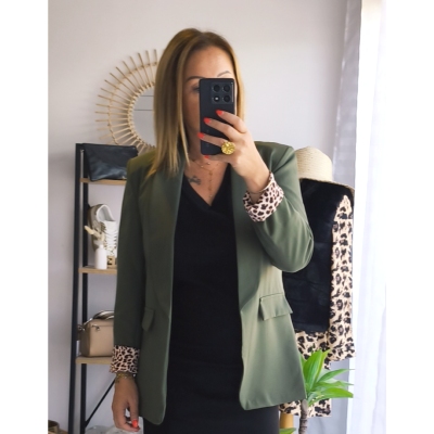 BLAZER KAKI LEOPARD INTERIEUR